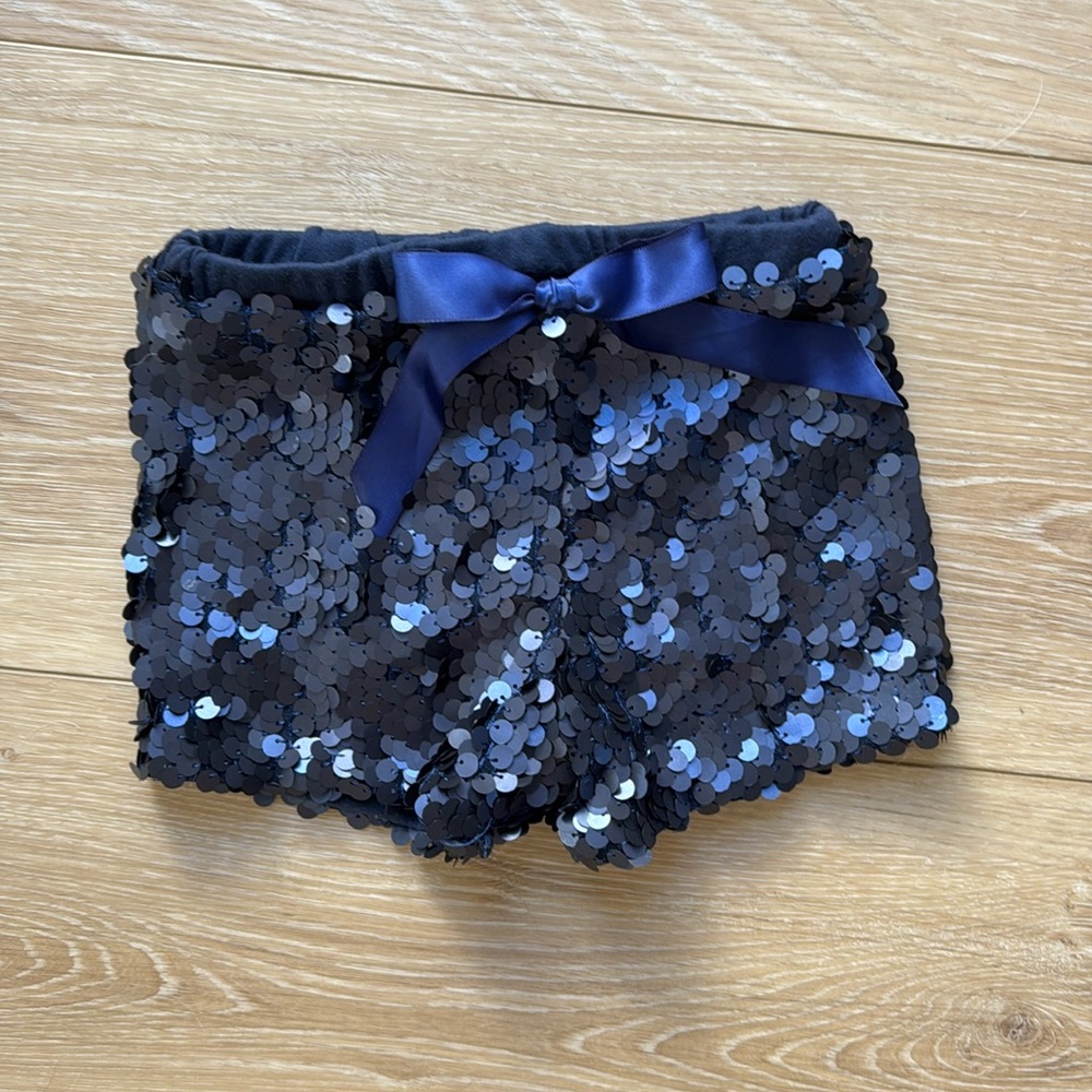 Navy Sequins Shorts